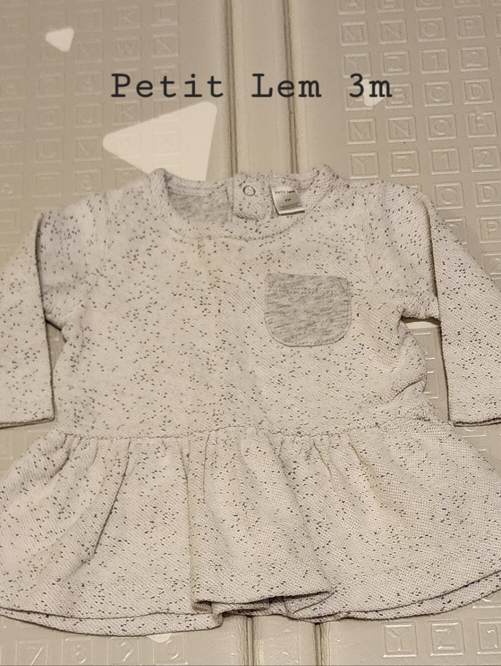 Petit Lem Grey Speckle Knit Peplum Top 0-3 Months